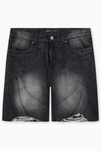 CUTLINE WAVE UNISEX - Calções de ganga - black