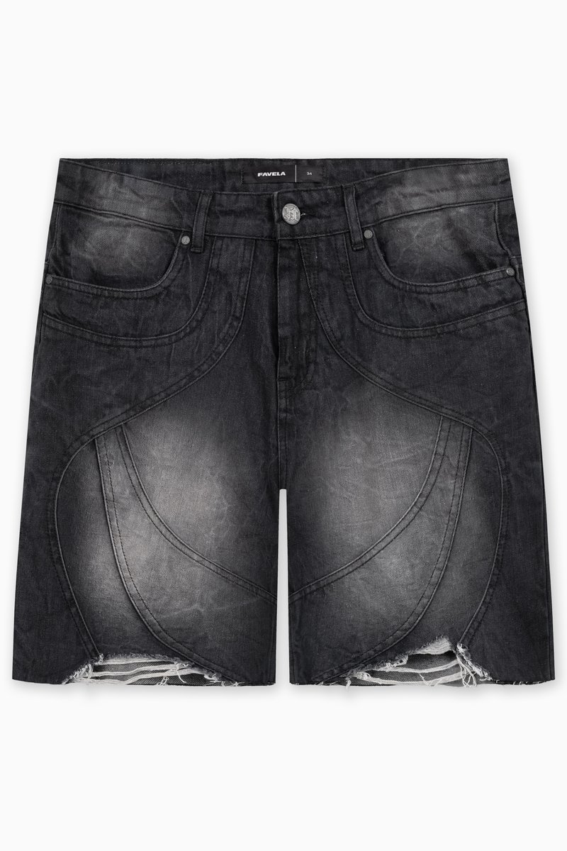 FAVELA Jeansshort zwart