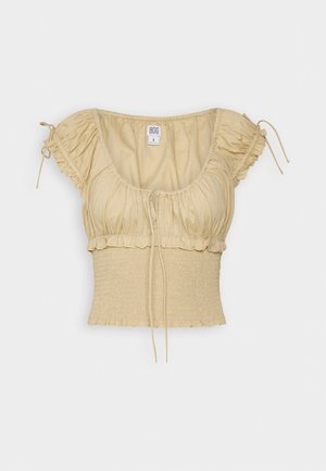 NOVA ROUCHED BLOUSE - Camiseta estampada - sand