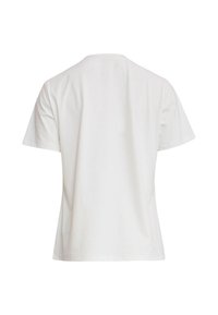Witte katoenen t-shirt met korte mouwen en een ronde hals, met een gladde textuur en een eenvoudig, onversierd design.