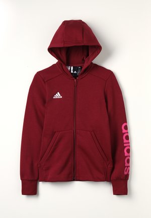 adidas Performance, LINEAR - Felpa con zip - noble maroon/real magenta/white