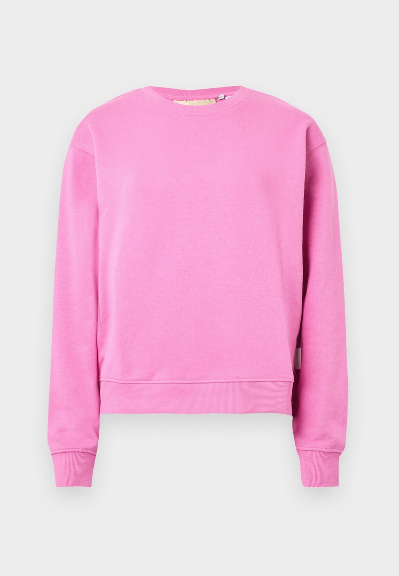 Pull doux brillant mélange coton col rond Rose