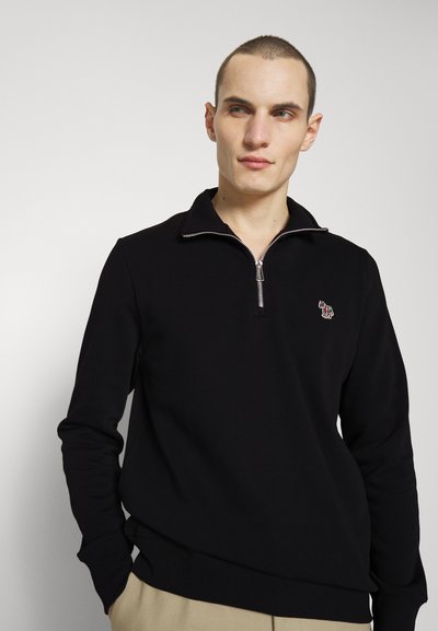PS Paul Smith MENS REG FIT HALF ZIP ZEBRA - Mikina - black
