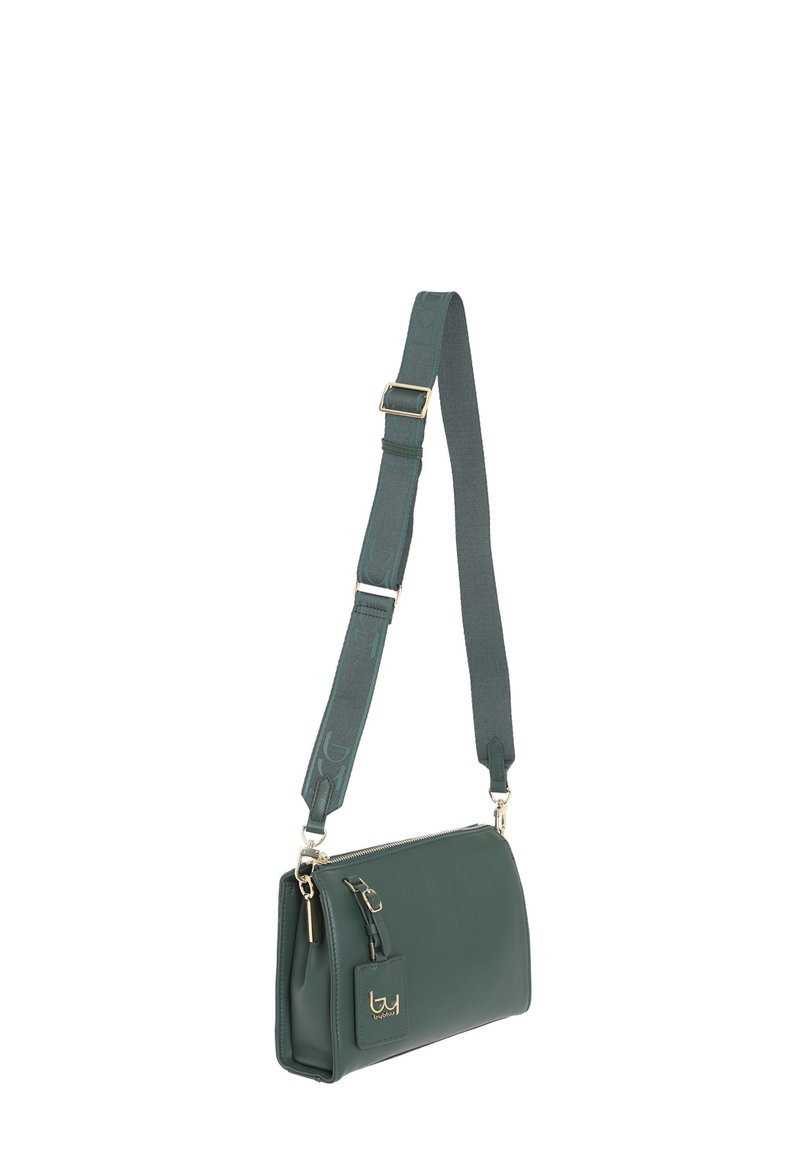 Borsa A Tracolla Waterfly In Nylon: Messenger Unisex Con Tasche Multiple, Verde, Taglia M (28x15x15,5 Cm)