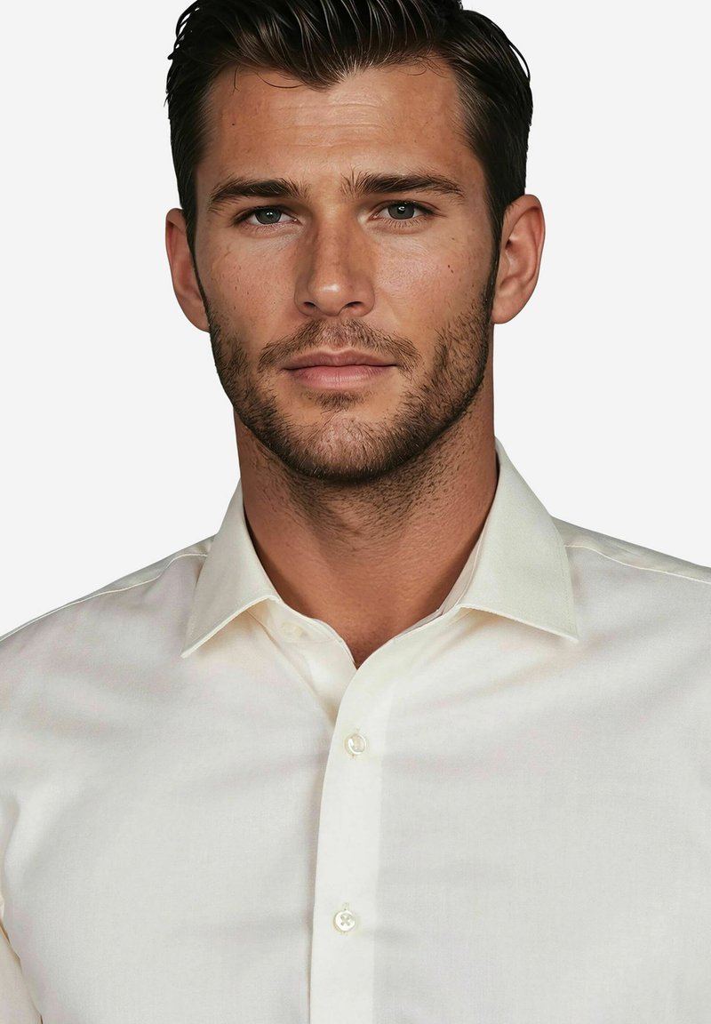 Chemise homme Pierre Cardin beige rayée brillante – Taille L – Sans repassage – Très bon état 👔 - Vêtements
