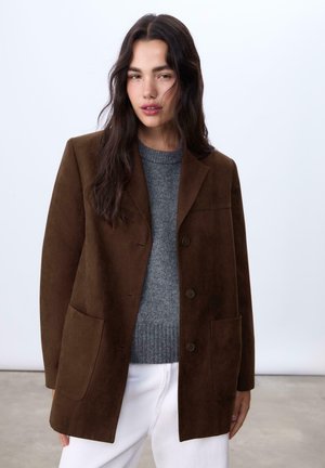 REGULAR FIT - Krátky kabát - mottled brown