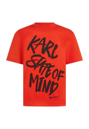 Karl Lagerfeld Jeans, KLJ REG KARLISM TEE - T-shirt imprimé - high risk red