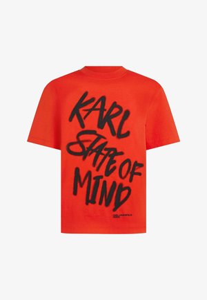 Karl Lagerfeld Jeans, KLJ REG KARLISM TEE - T-shirt imprimé - high risk red