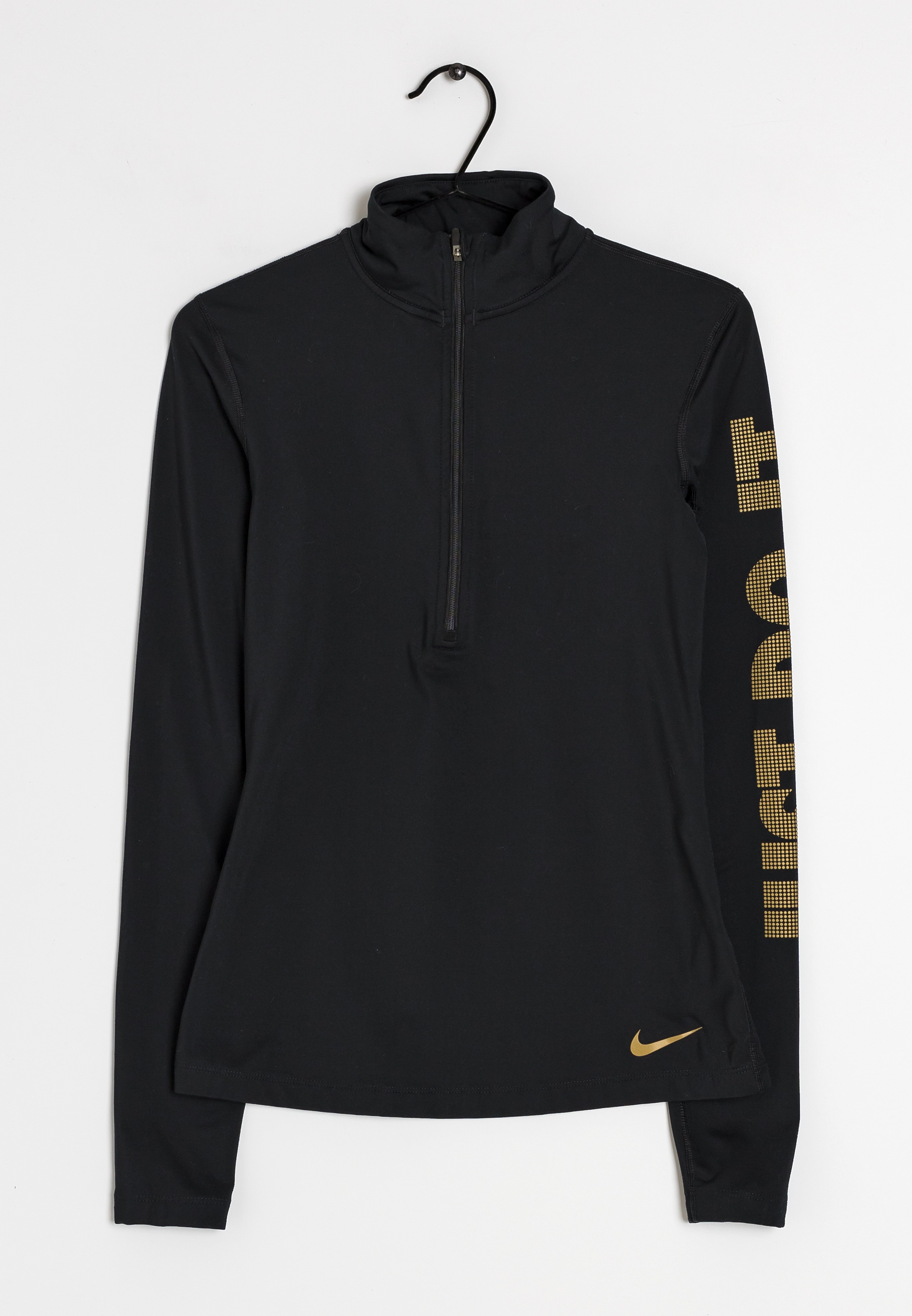 nike pro warm half zip top in black