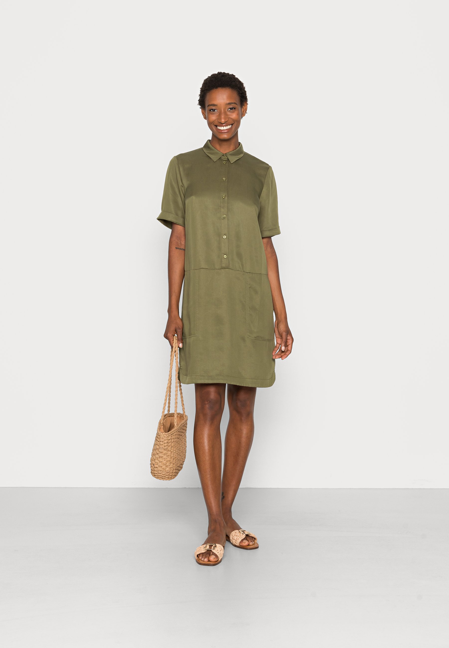 draft DRESS - Shirt dress - moss green 