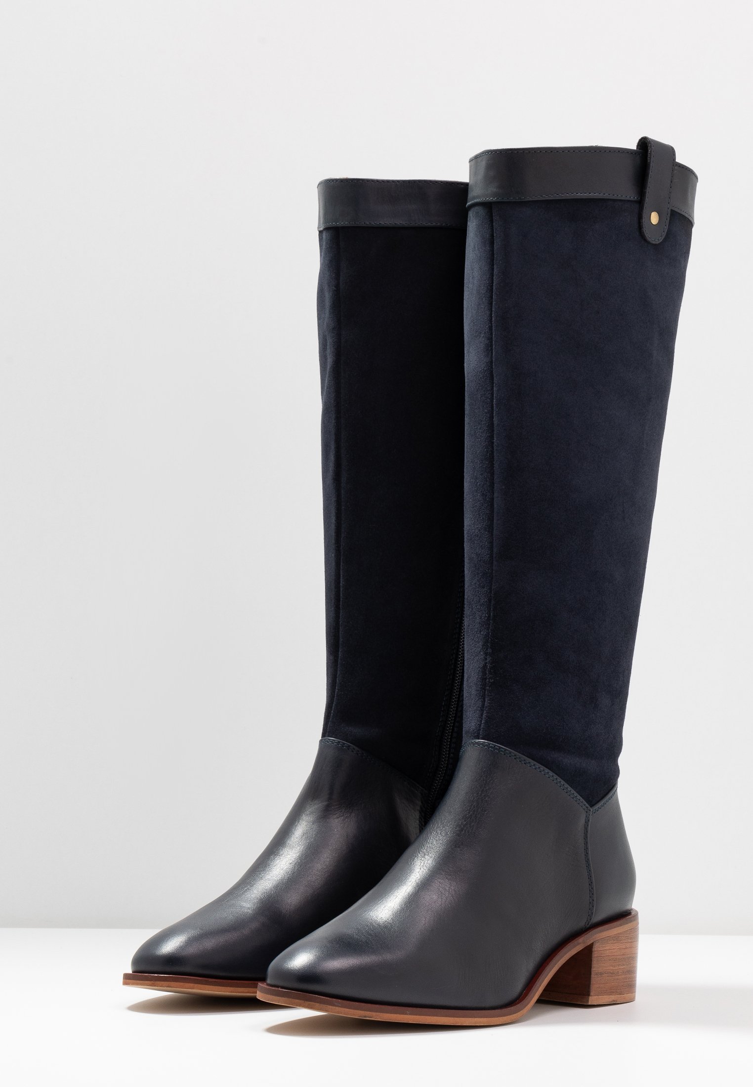 LEATHER BOOTS Klassiska stövlar dark blue LEATHER BOOTS Klassiska stövlar dark blue