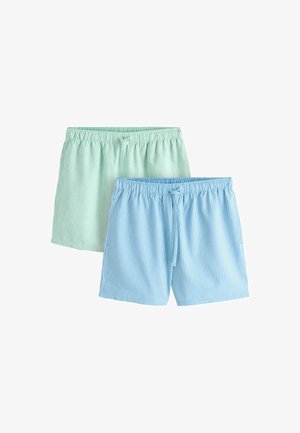 Next, REGULAR FIT - WOVEN STRIPE PYJAMA SHORTS 2 PACK - Laiad bokserid - green blue