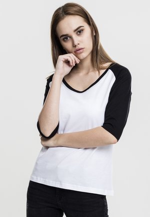 LADIES 3/4 CONTRAST RAGLAN TEE - T-shirts med print - white/black