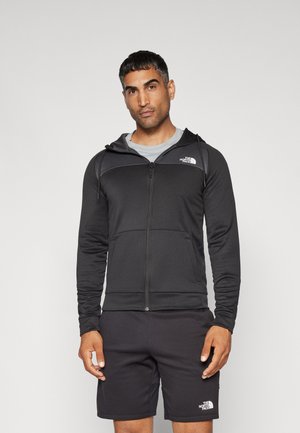 The North Face REAXION FLEECE F/Z HOODIE - Chaqueta de entrenamiento - black/asphalt grey