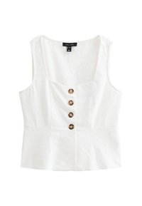 BUTTON UP TIE BACK SLEEVELESS  - Top - white
