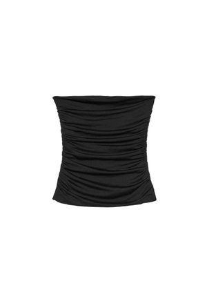 Stradivarius, GATHERED BANDEAU TOP - Débardeur - black