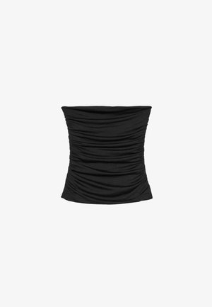 Stradivarius, GATHERED BANDEAU TOP - Débardeur - black