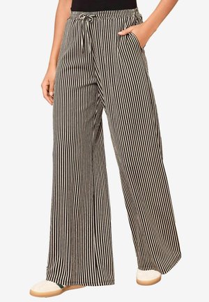 Friends Like These CRINKLE WIDE LEG - Hlače - black stripe