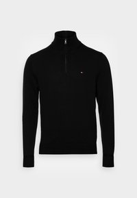 PIMA ZIP MOCK - Pullover - schwarz