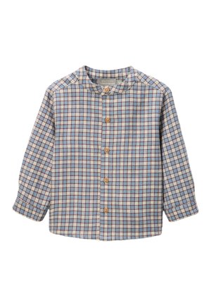 COL MAO À CARREAUX EN  - Chemise - dusty blue