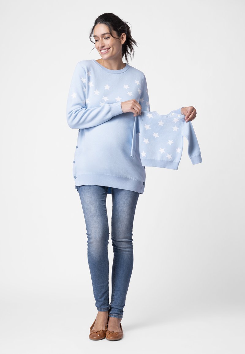 Damen Strickjacken | Seraphine MAMA AND MINI STAR JACQUARD Strickpullover lightblu/blau - TM94572 Damen Strickjacken | Seraphine MAMA AND MINI STAR JACQUARD Strickpullover lightblu/blau - TM94572