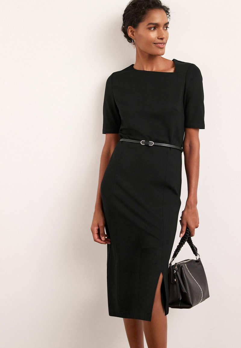 Next - TAILORED PONTE MIDI PETITE - Etuikjole - black, Forstør