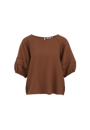 WE Fashion, WE FASHION DAMES BLOUSE MET BALLONMOUWEN - Bluza - light brown