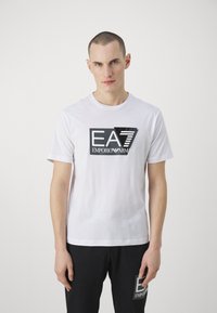 EA7 Emporio Armani - T-shirts med print - bianco Miniatyrbilde 1