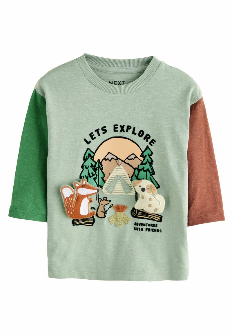 Next - REGULAR FIT - APPLIQUÉ - Sweatshirt - green camping animals, Vergrößern