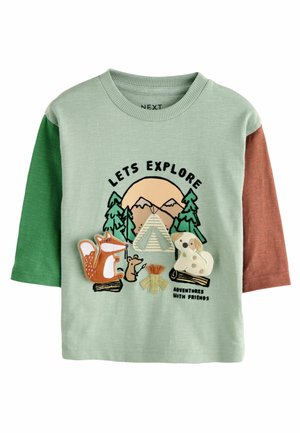 Next, APPLIQUÉ - Pikkade varrukatega topp - green camping animals