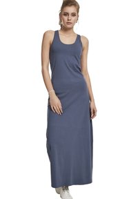 Urban Classics Curvy LADIES LONG RACER BACK DRESS - Maksi suknelė - vintageblue
