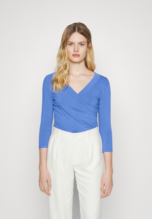 WRAP-STYLE JERSEY TOP - Long sleeved top - blue loch