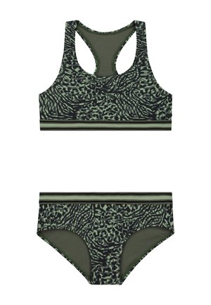 CHARLIE RACERBACK SET - Bikinit - forest green mixed animal