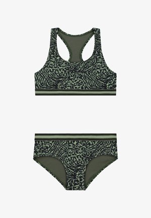 Shiwi CHARLIE RACERBACK SET - Bikiinid - forest green mixed animal