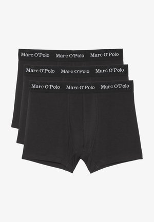 Schwarze Baumwoll-Boxershorts im Dreierpack. Mit einem weichen, elastischen Bund, der das weißes "Marc O'Polo"-Logo trägt. Glatte Textur.