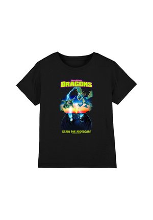 Universal Studios, TOOTHLESS AND DRAGONS POSTER UNISEX - Print T-shirt - black