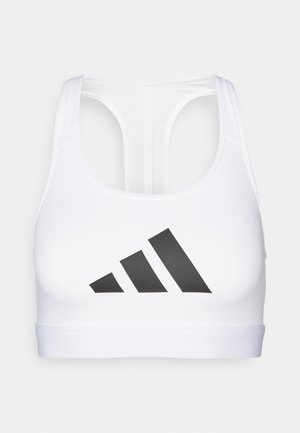 adidas Performance POWERREACT BIG LOGO GRAPHIC BRA - Lengvai krūtinę prilaikanti sportinė liemenėlė - white