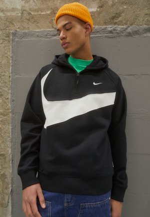 Nike Sportswear M NK FLC SWOOSH TOP - Sweatshirt - black/white