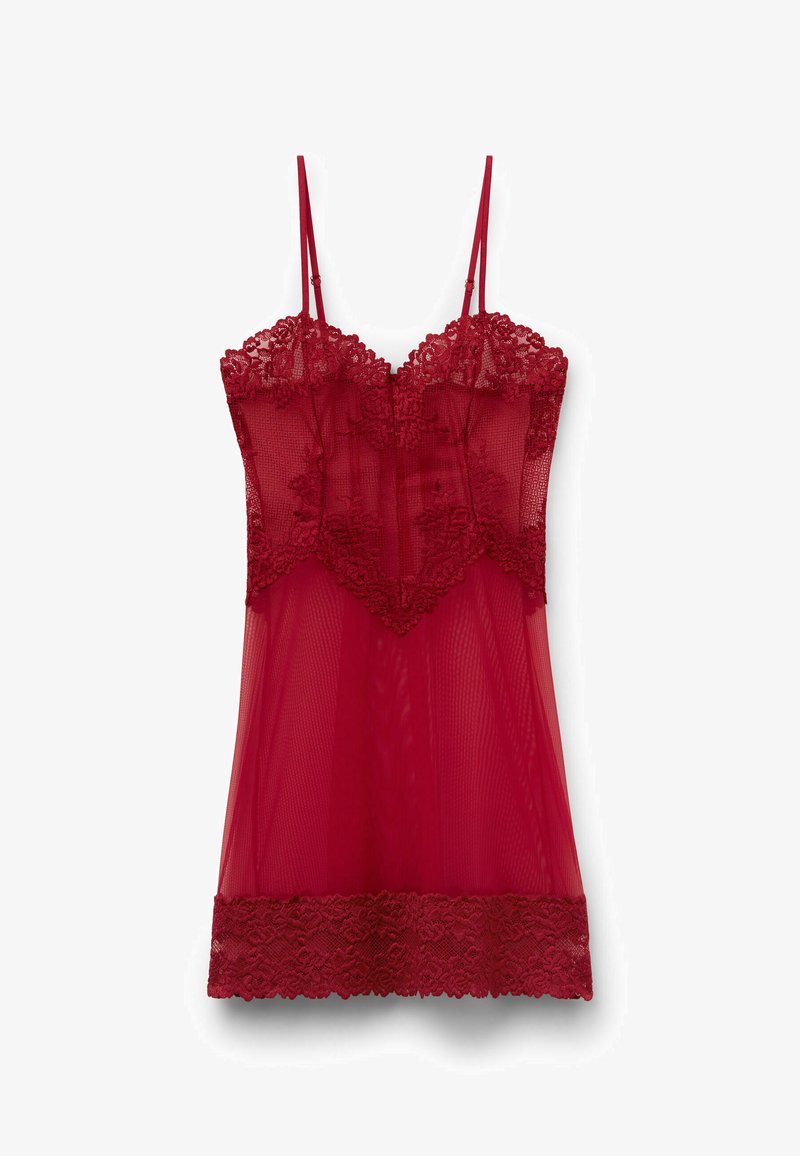 Intimissimi PRETTY FLOWERS Chemise De Nuit Nuisette Red rouge intimissimi-pretty-flowers-chemise-de-nuit-nuisette-red-rouge