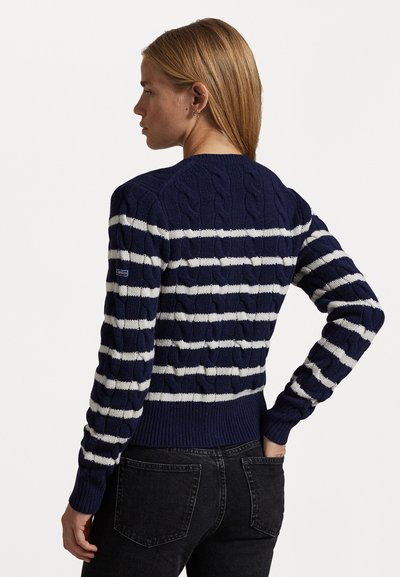 Polo Ralph Lauren LONG SLEEVE - Kardigán - hunter navy/authentic cream