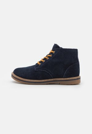LEATHER - Lace-up ankle boots - dark blue