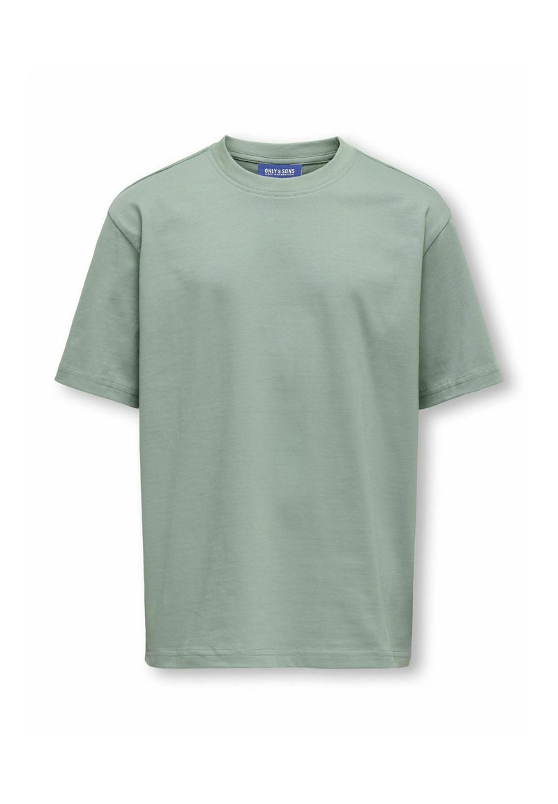 Kortærmet T-shirt i lysegrøn bomuld med rund hals og lige bund. Har diskret syninger og et mærke indeni kraven.
