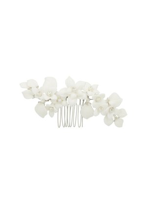 HAIRCOMB WITH CERAMIC FLOWERS - Haar-Styling-Accessoires - white silver-coloured