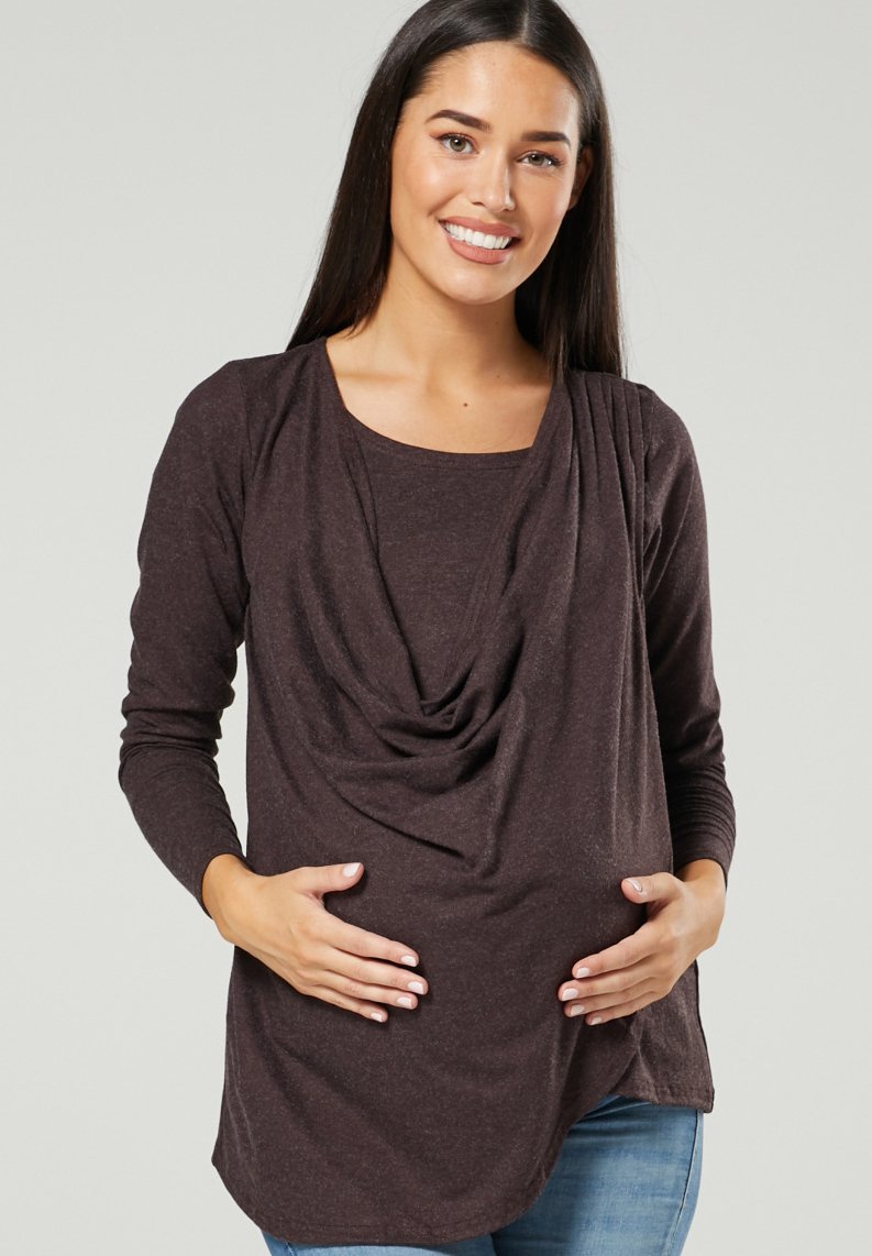 Chelsea Clark BREASTFEEDING WITH A LOOSE NECKLINE Jumper mottled