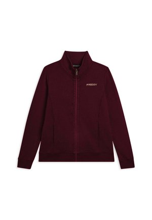 TURTLENECK WITH MINIMALIST LOGO - Sweat zippé - bordeaux