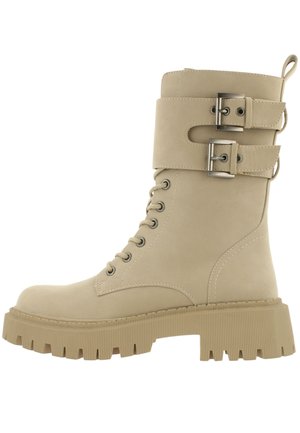 Cowboy/biker ankle boot - beige taupe