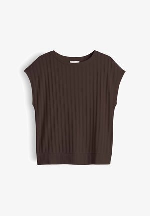 OPUS, RELAXED CLEAN TEXTURED LOOK - Basic T-shirt - affogato