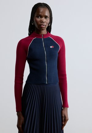 COLORBLOCK ZIP THRU CARDIGAN - Kardigan - dark night navy