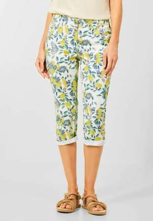MIT PRINT - Denim shorts - weiß