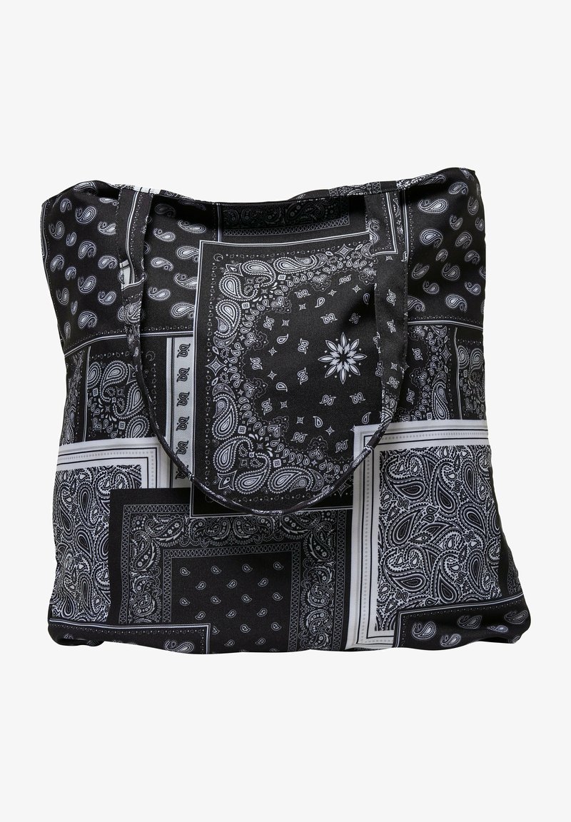 Urban Classics UNISEX BANDANA PATCHWORK PRINT - Shopping bag - black white